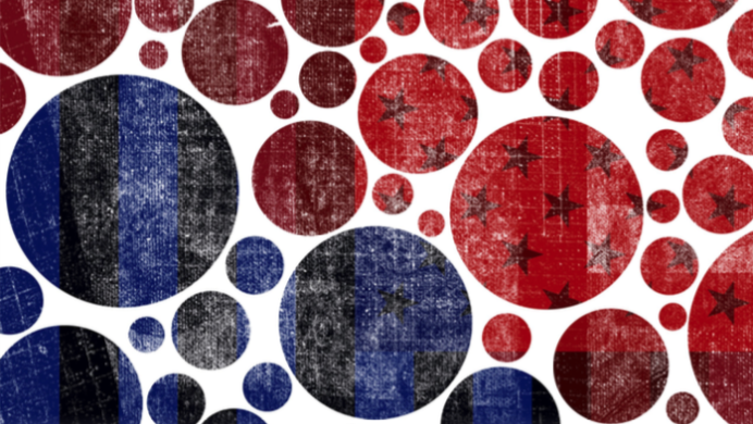 Red and blue stars header