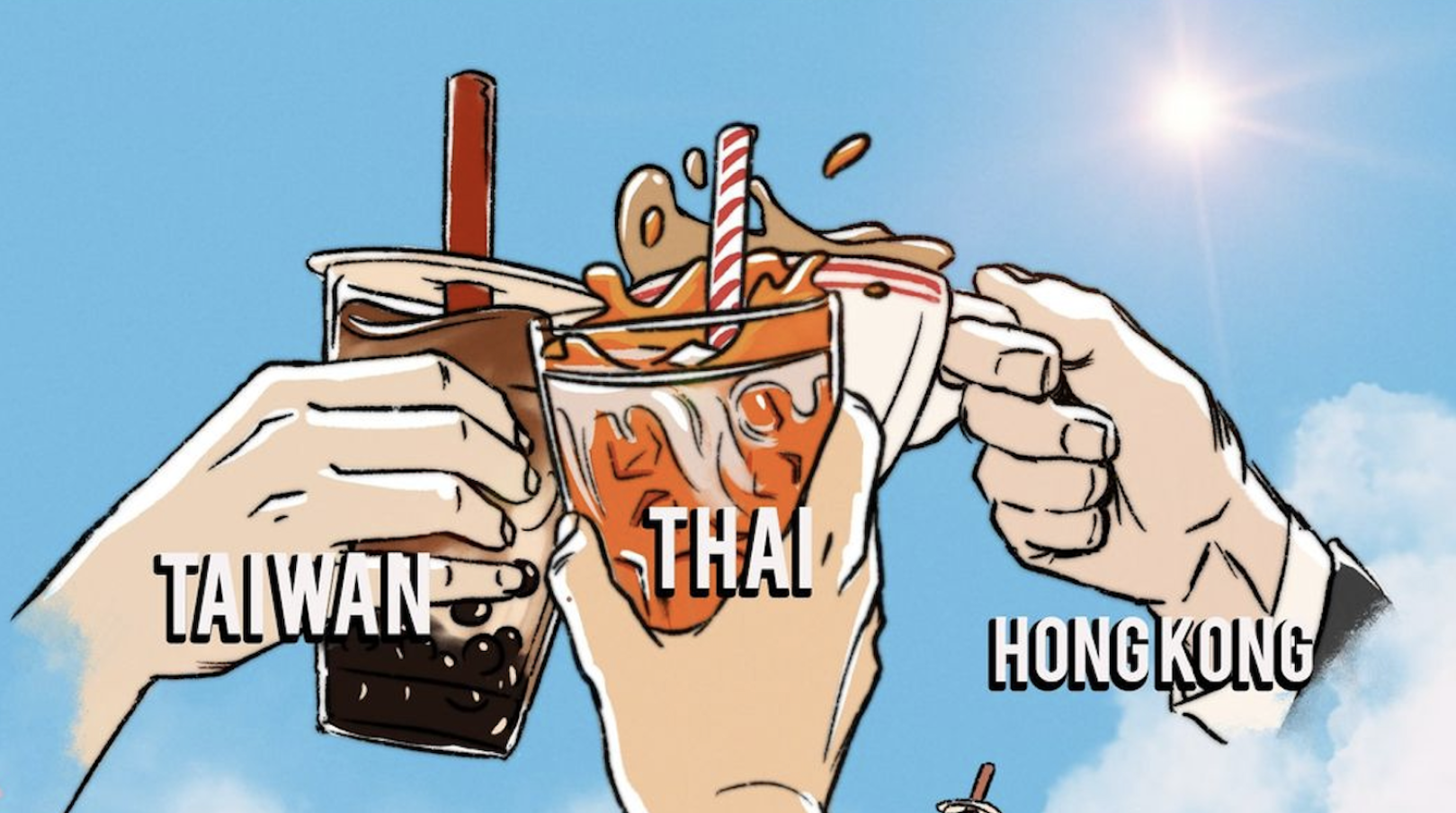 Taiwanese, Thai, and Hong Kong milk tea cheersing