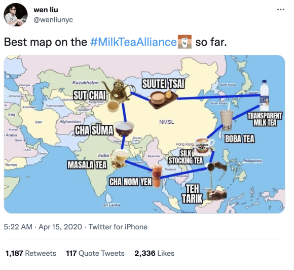 A screenshot of a tweet that say "Best map on the #MilkTeaAlliance so far