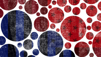 Red and blue stars header